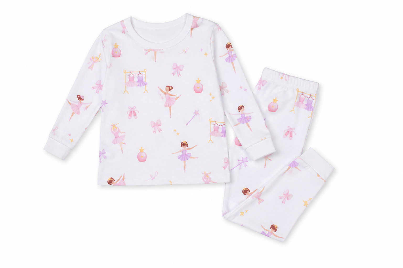 Pijama Infantil Largo Algodón Pima Bailarinas | 2 a 8 años