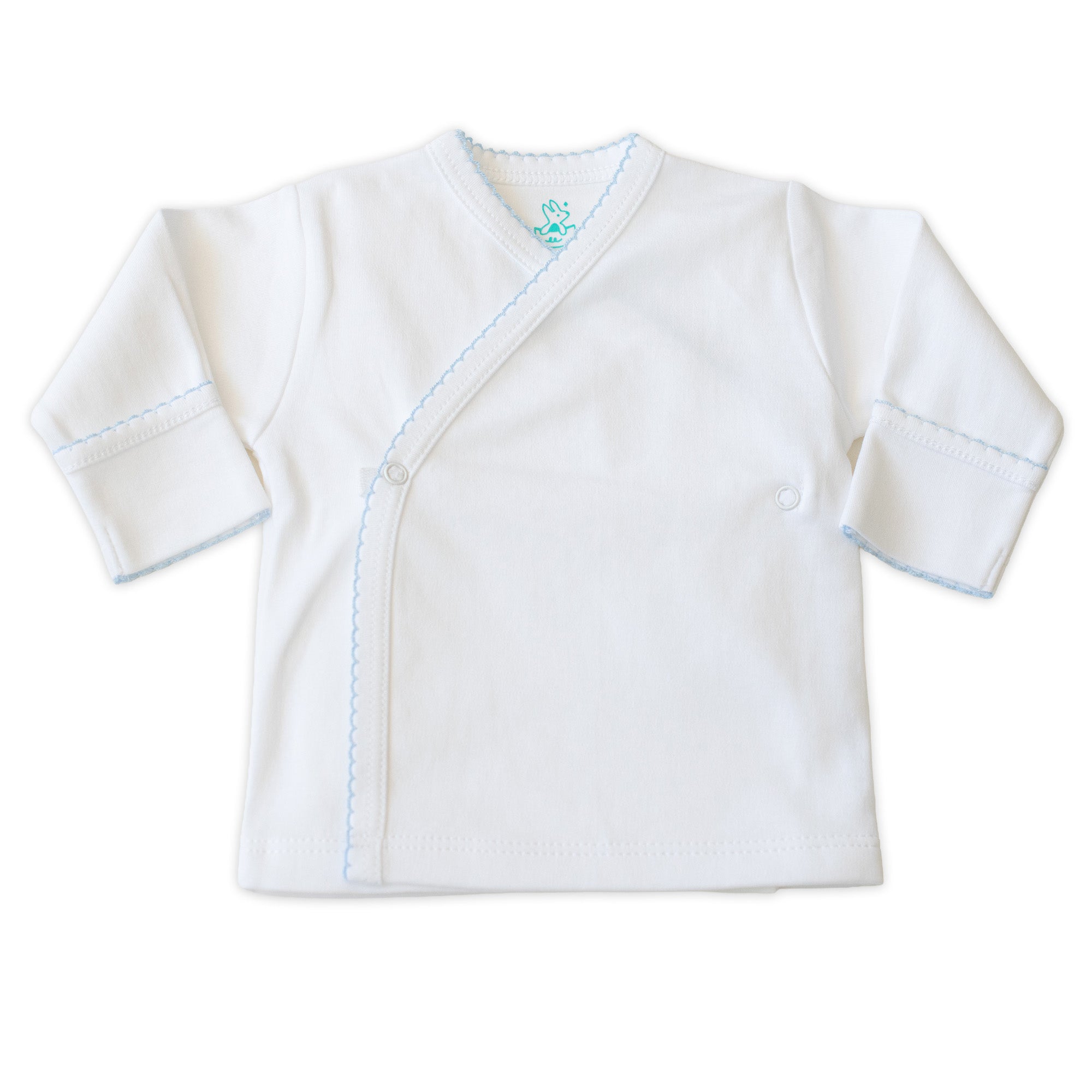 Camiseta blanco picueta celeste