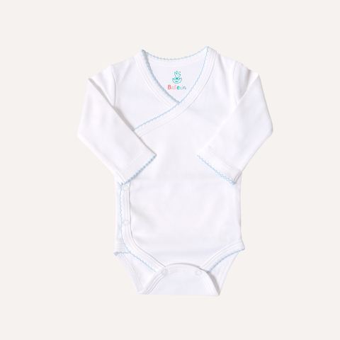 Body kimono blanco - celeste