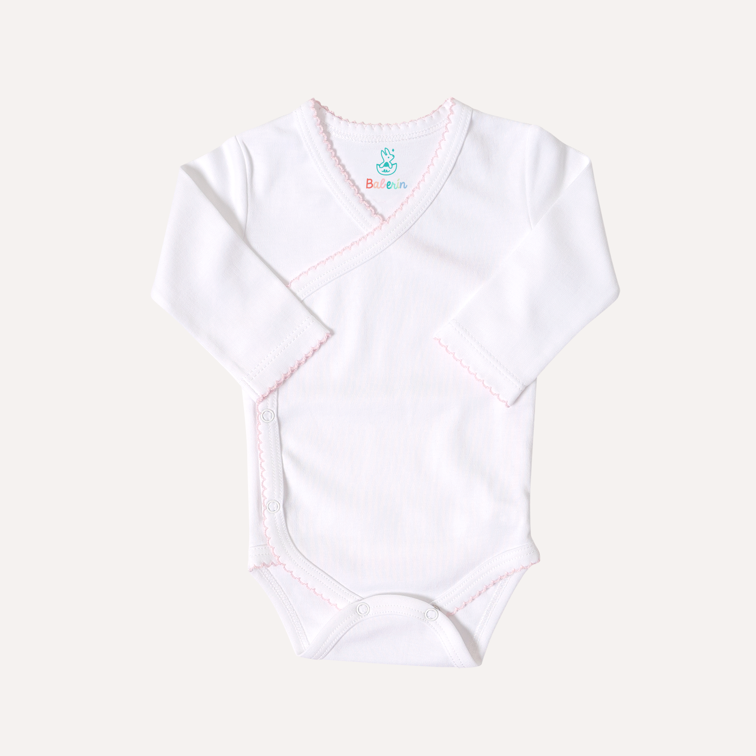 Body kimono blanco picueta rosa