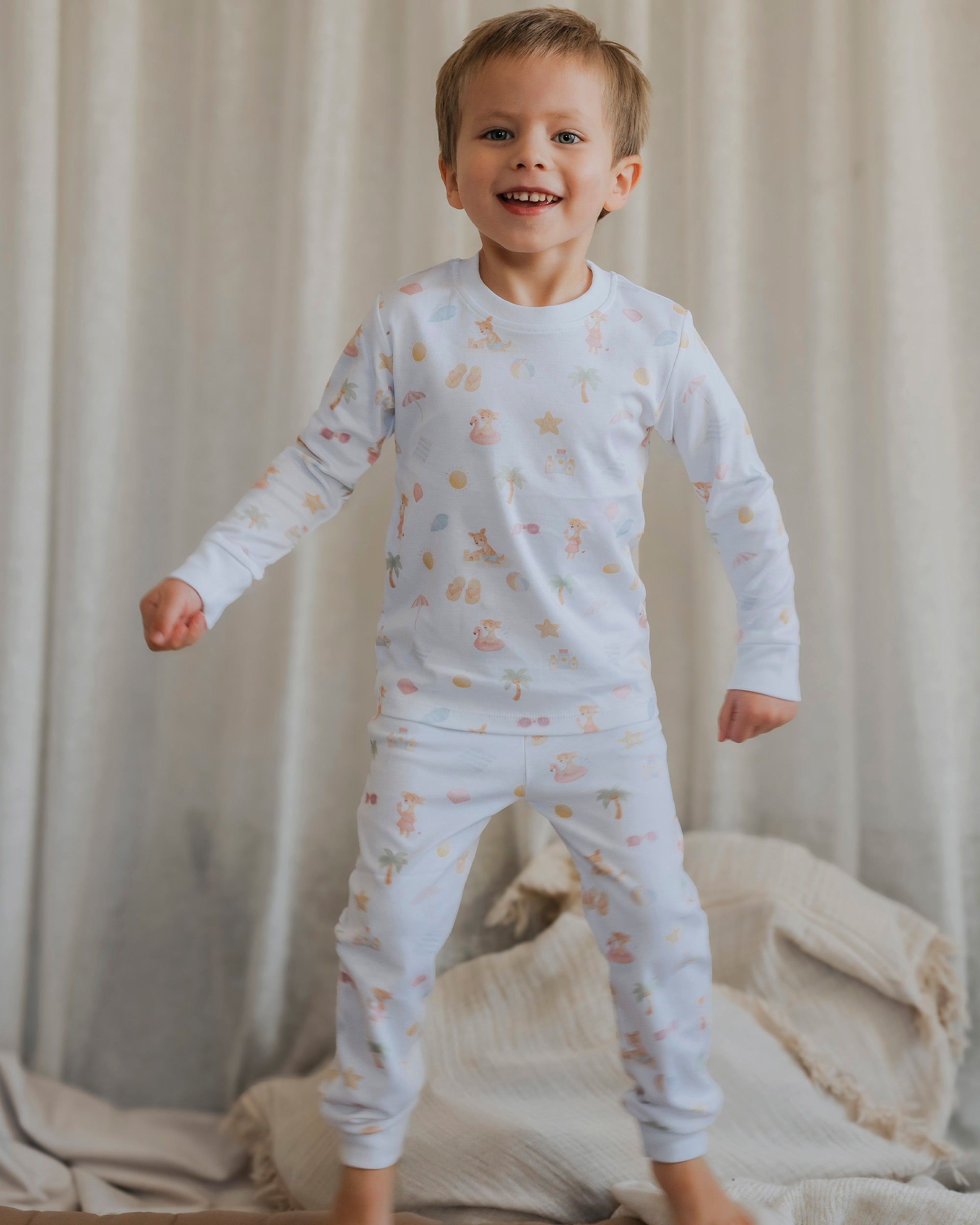 Pijama Infantil Largo Algodón Pima Playa | 2 a 8 años