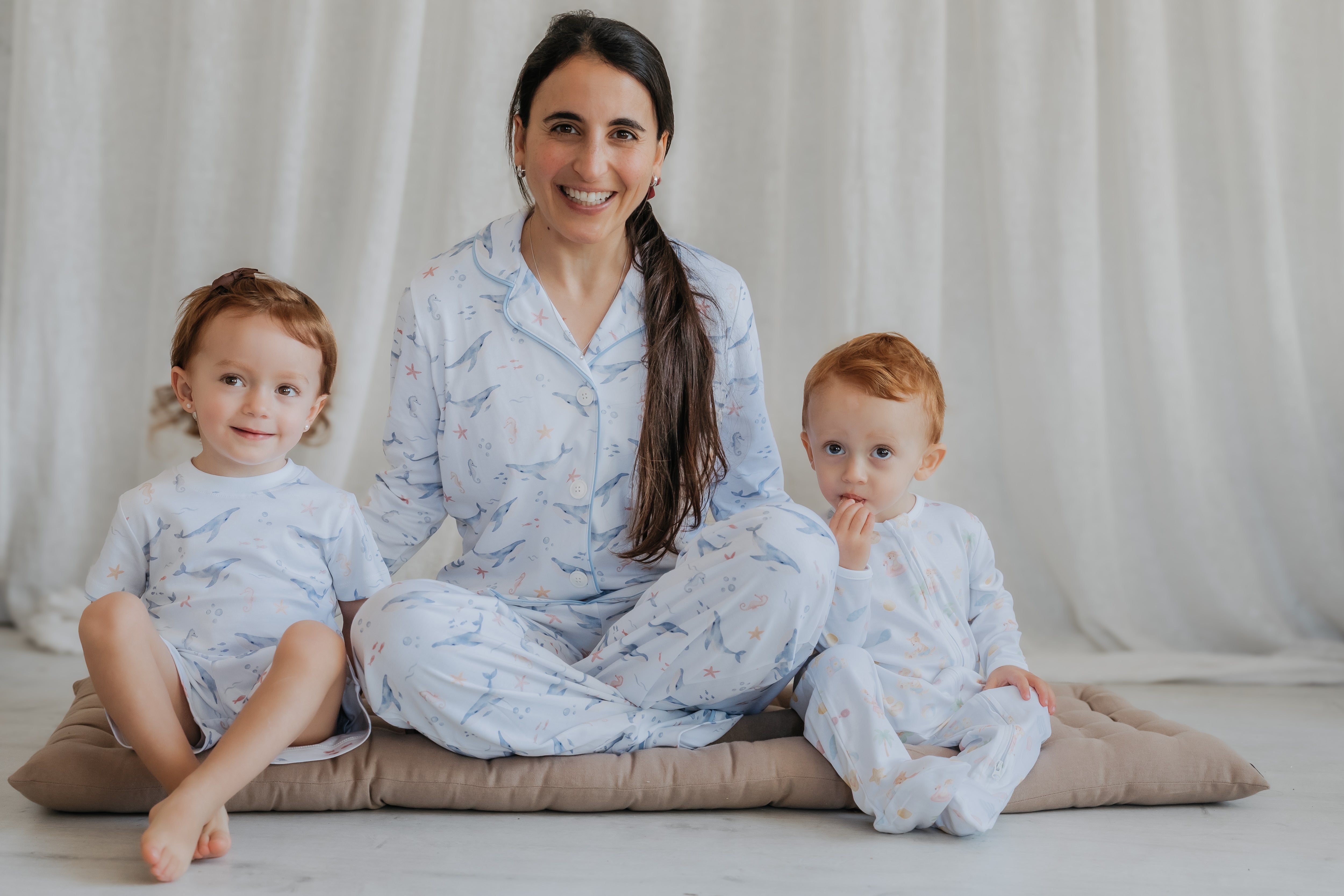 Pijama Largo Mujer Algodón Pima – Ballenas