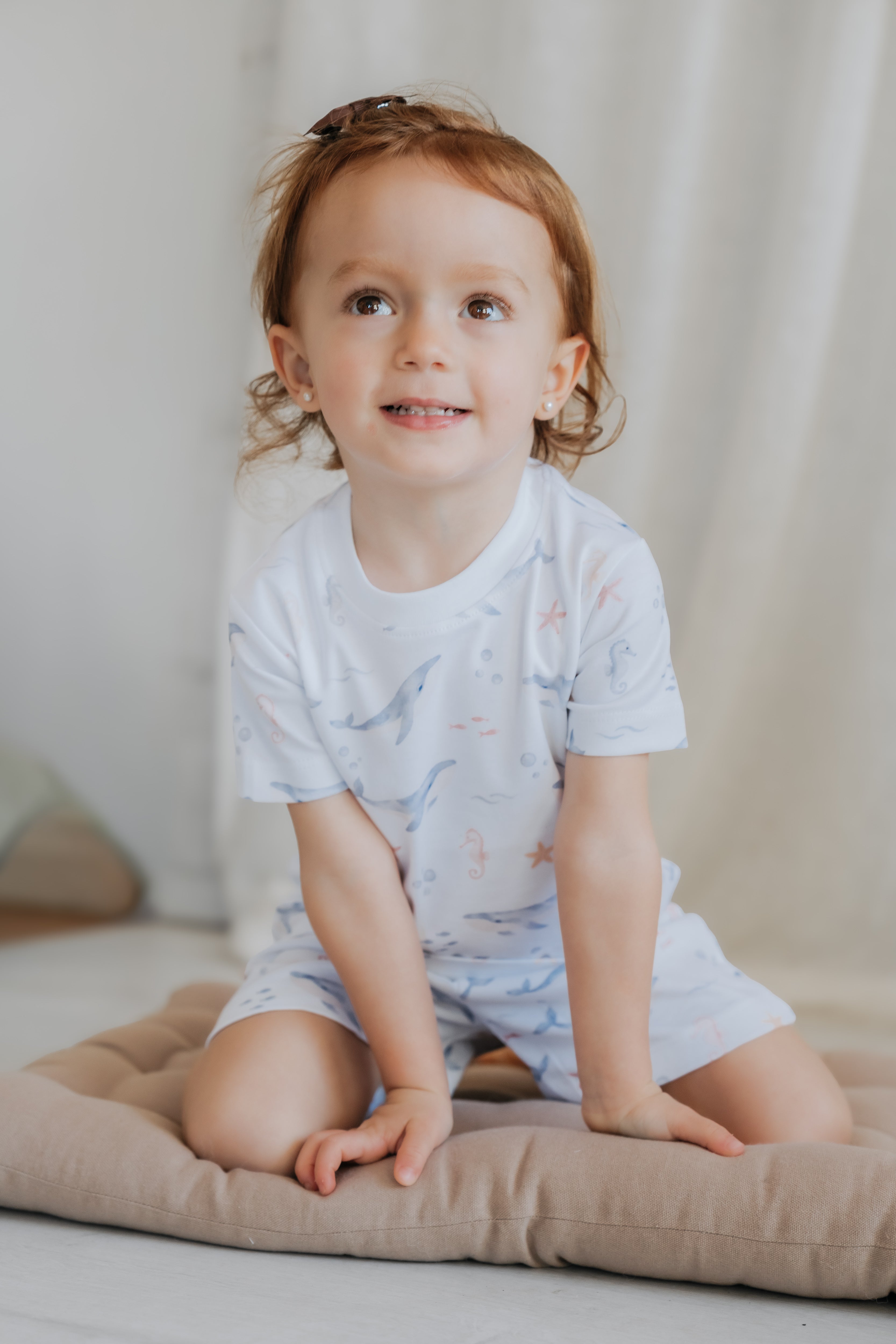 Pijama Infantil Corto Algodón Pima Ballenas | 2 a 8 años