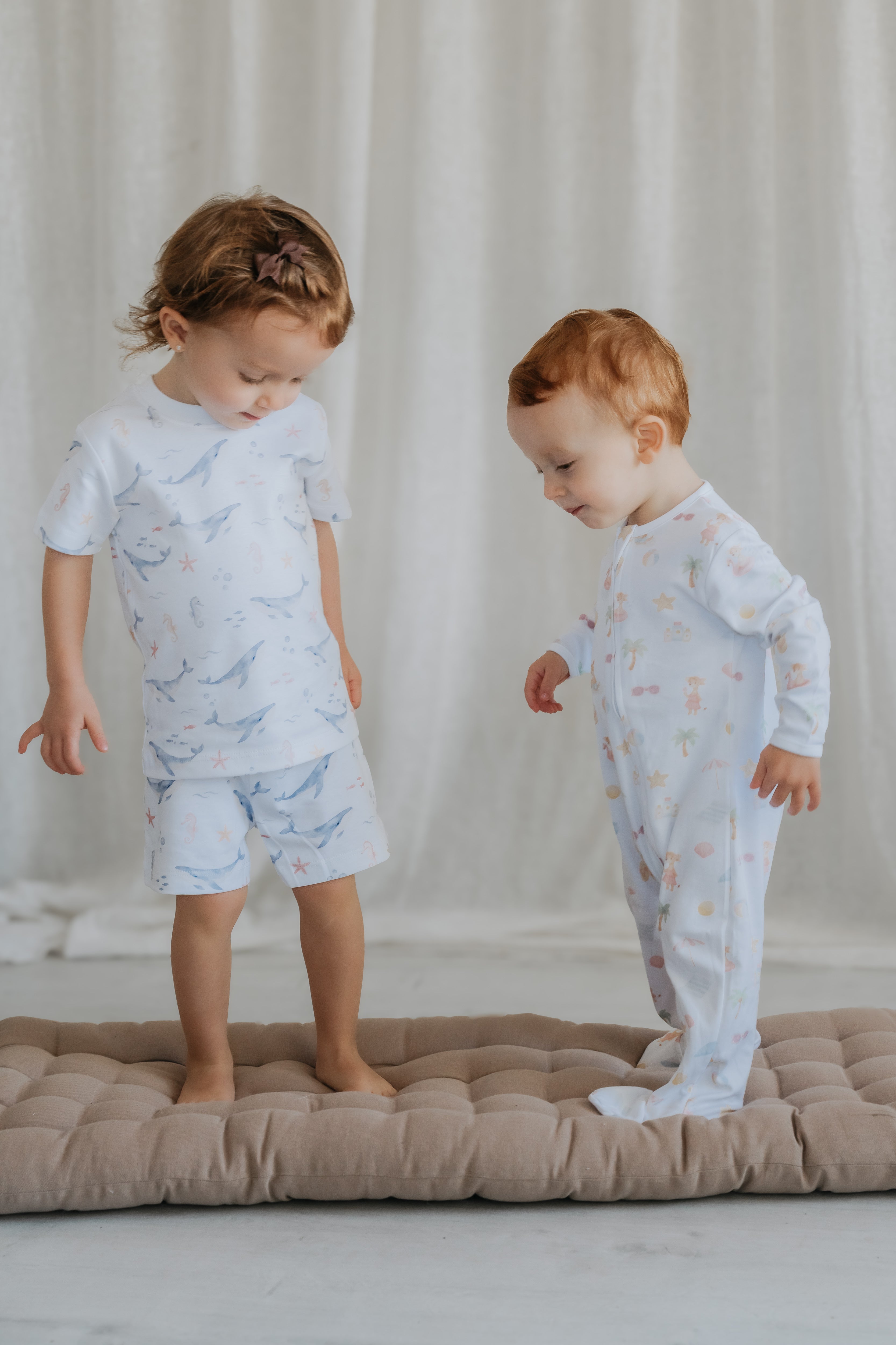 Pijama Infantil Corto Algodón Pima Ballenas | 2 a 8 años
