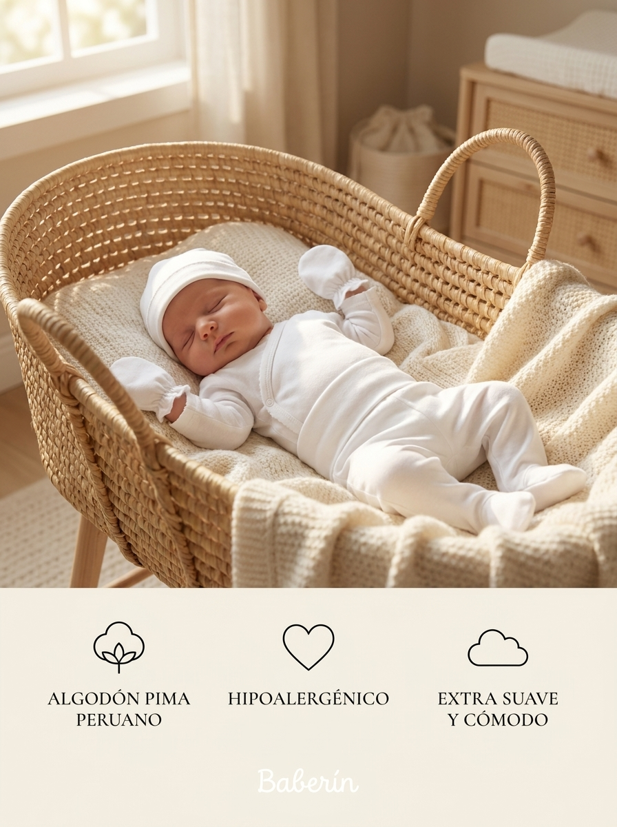 Ajuar blanco Algodón PIMA (4 piezas)