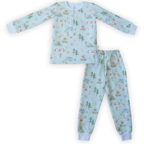 Pijama dos piezas franela Camping