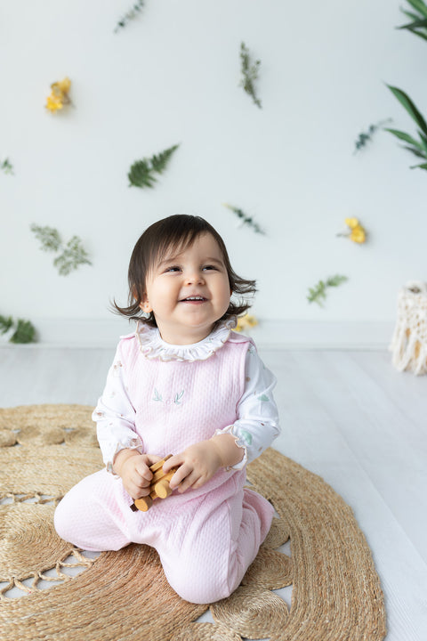 Look jardinera + body rosa