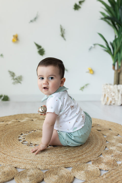 Look bombacha + body menta