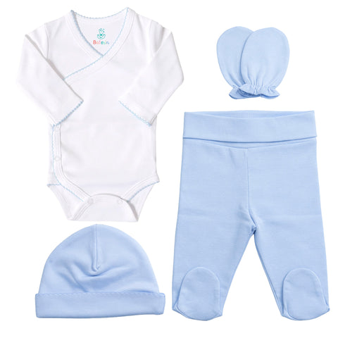 Ajuar celeste 4 piezas Algodón PIMA