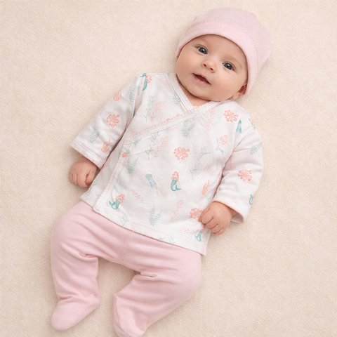 Ajuar 5 piezas rosa Algodón PIMA (PACK CLÍNICA)