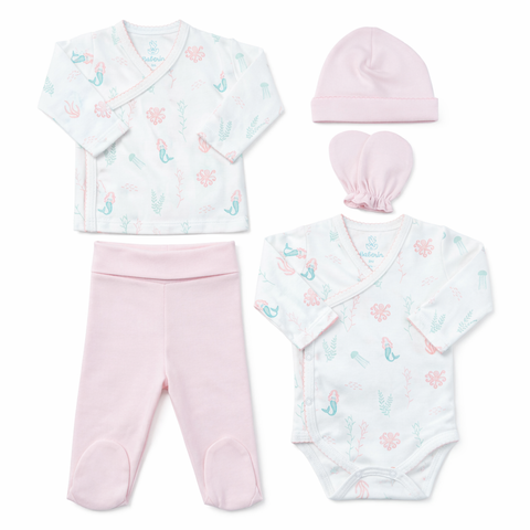 Ajuar rosa 5 piezas algodón PIMA (PACK CLÍNICA)