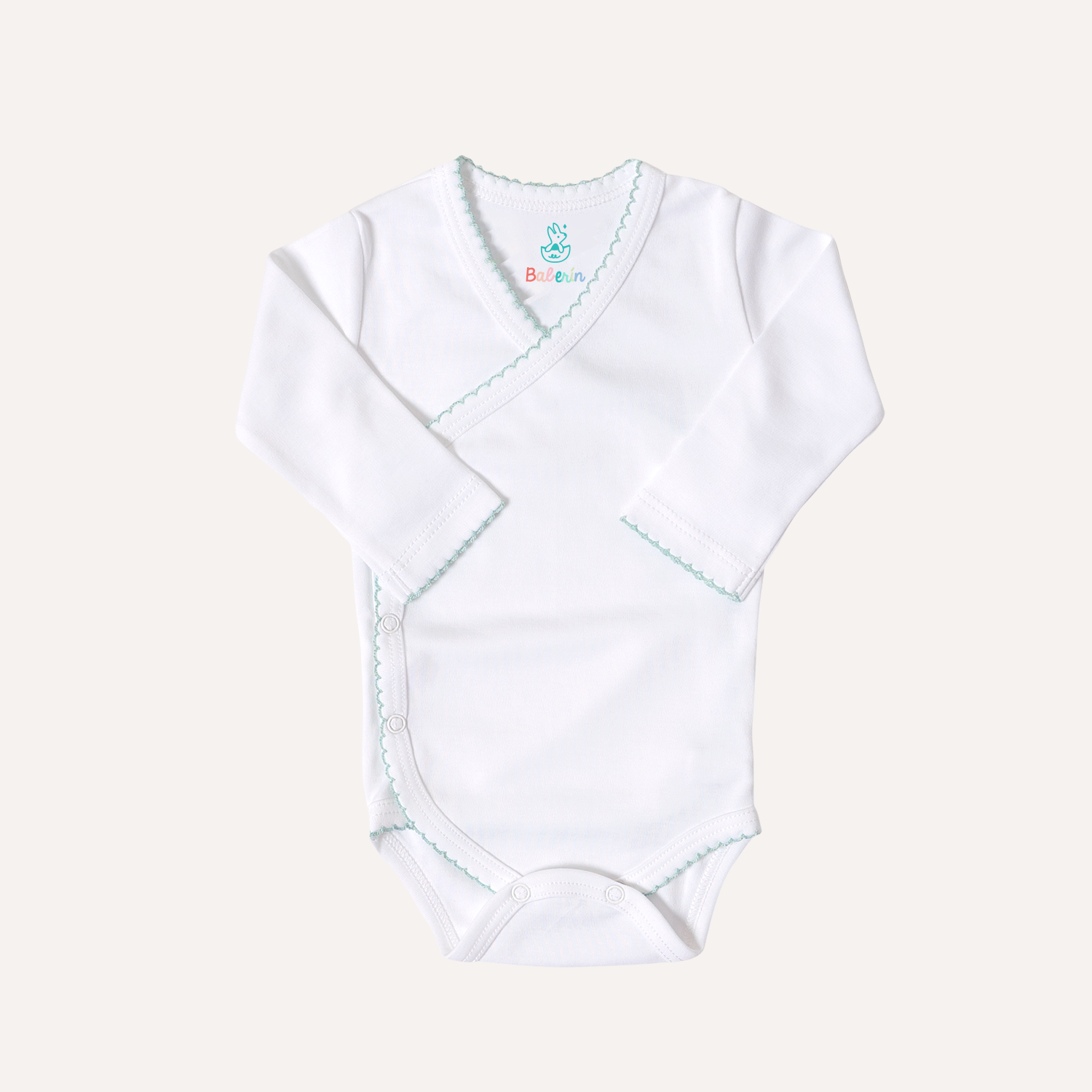 Body kimono blanco picueta menta