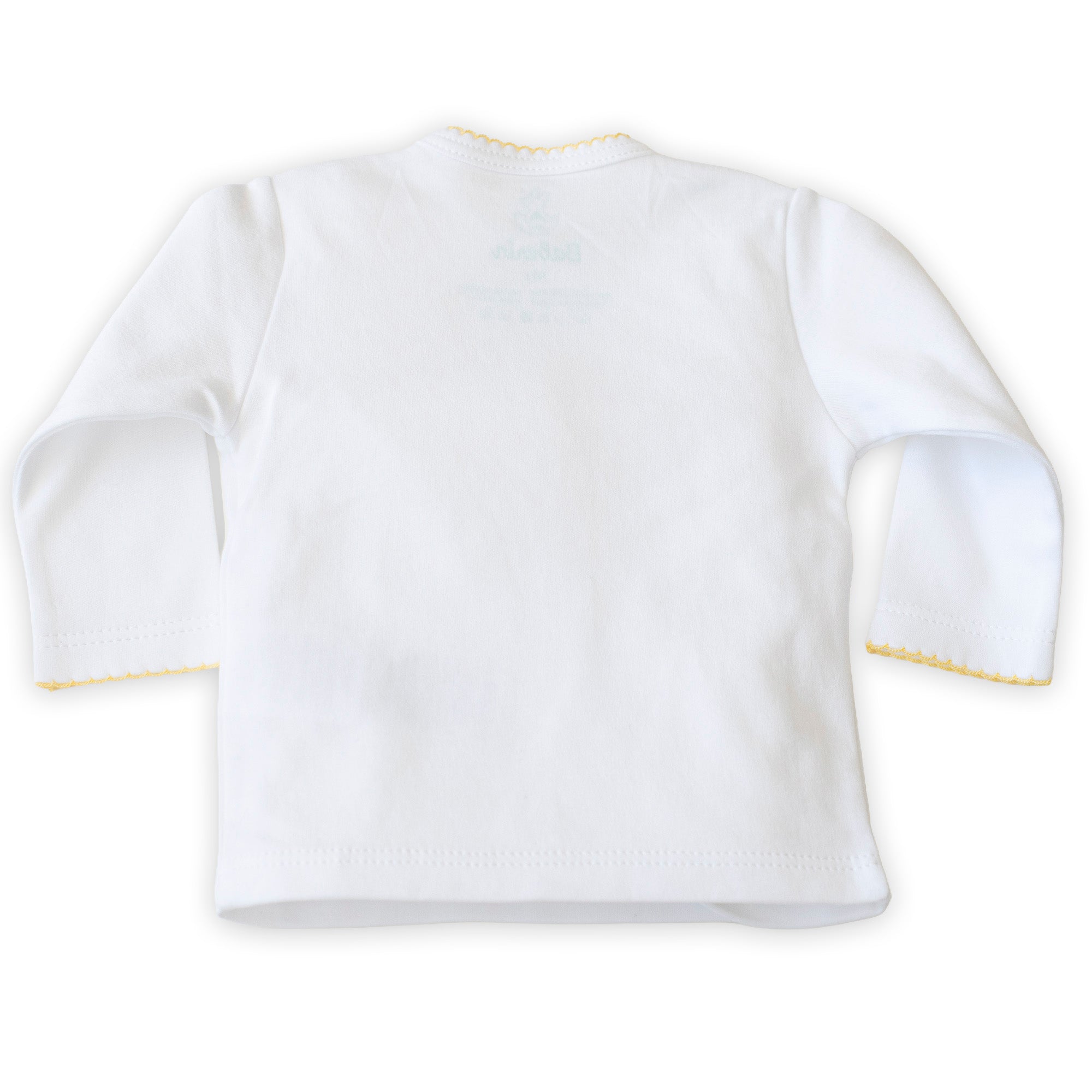 Camiseta blanco picueta amarillo