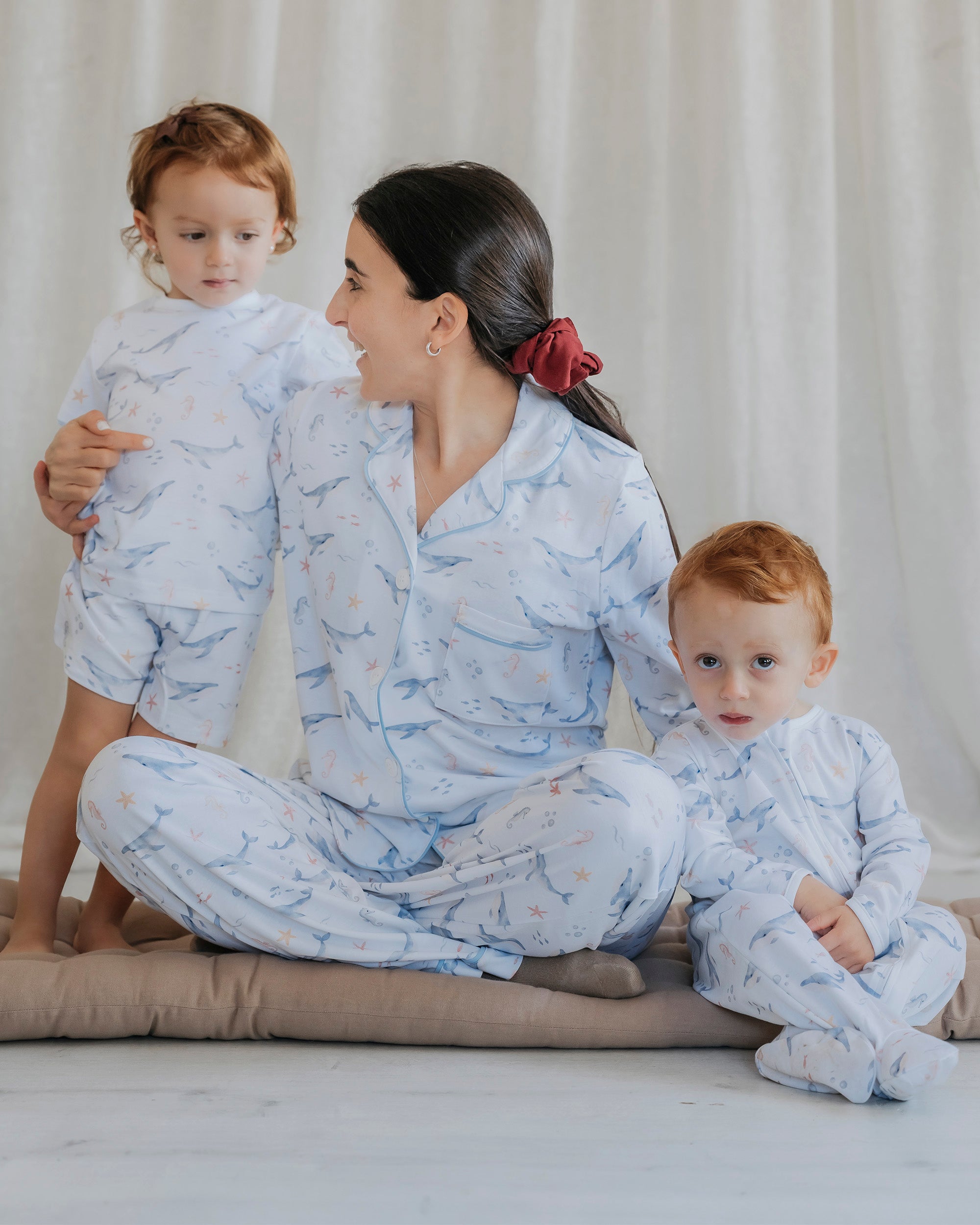 Pijama Largo Mujer Algodón Pima – Ballenas