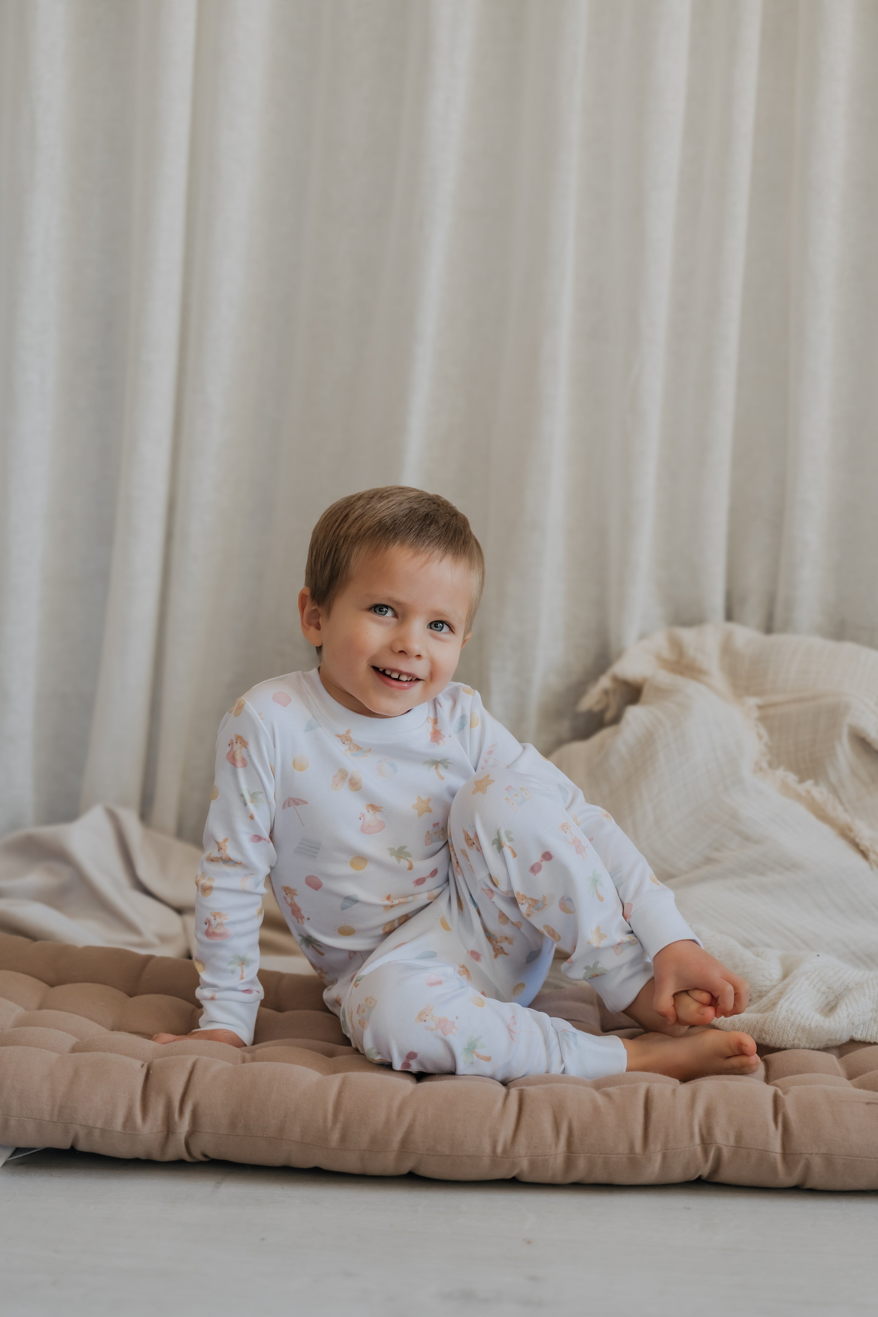 Pijama Infantil Largo Algodón Pima Playa | 2 a 8 años