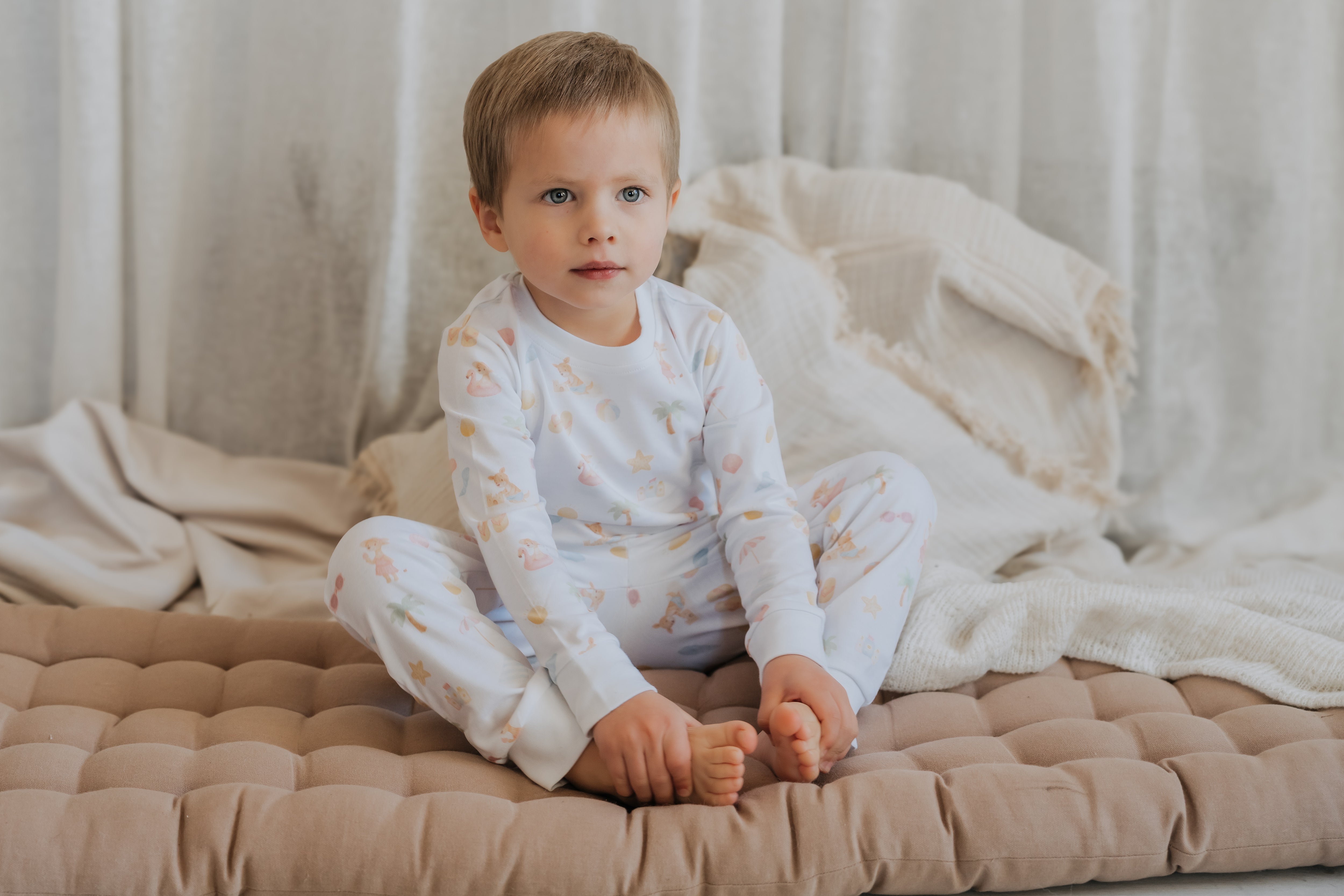 Pijama Infantil Largo Algodón Pima Playa | 2 a 8 años