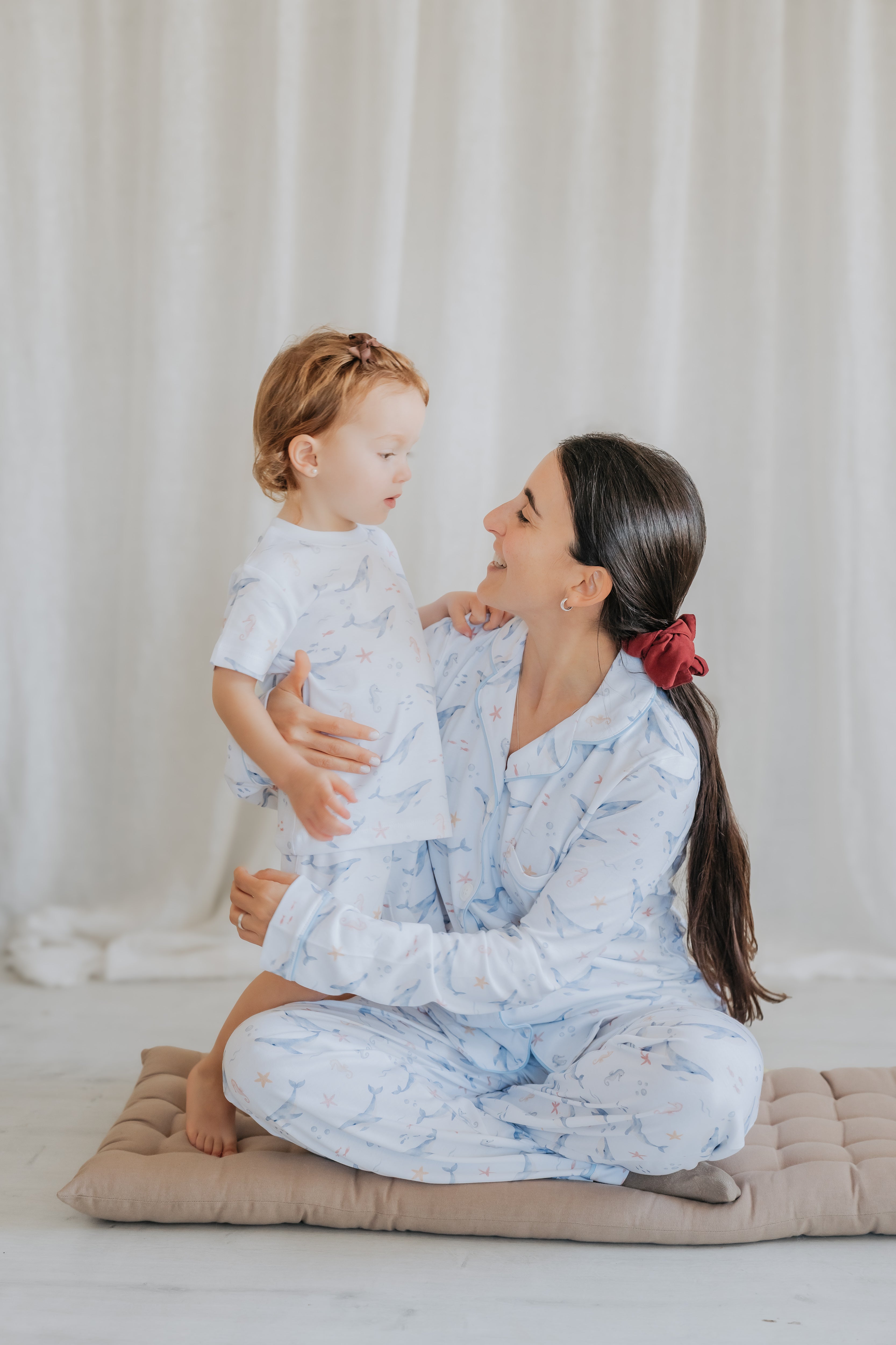 Pijama Largo Mujer Algodón Pima – Ballenas