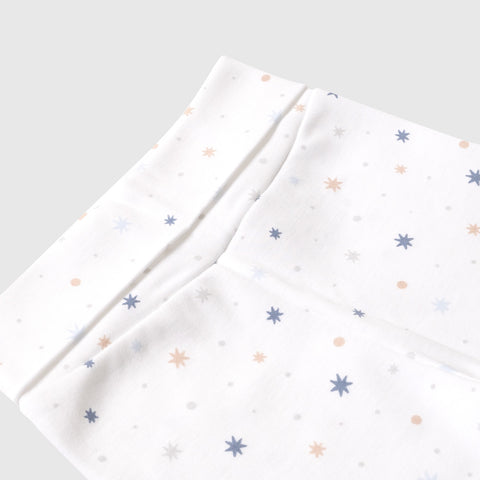 Pantalón pretina ancha estrella celeste